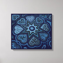 「ハート満載の愛」パネルプリント（素朴） （青）