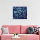 「ハート満載の愛」パネルプリント（素朴） （青） キャンバスプリント (インサイチュ (リビング))