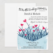 ハート満載の招待状/結婚後のパーティー 招待状 (正面/裏面)