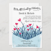 ハート満載の招待状/結婚後パーティー 招待状 (正面/裏面)