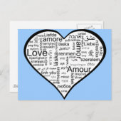 ハート満載の言語違う愛 ポストカード (正面/裏面)