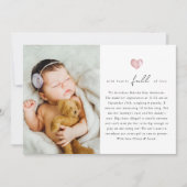 ハート満載ラブフォト誕生 案内状 (正面)