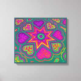 「ハート満載」パネルプリント(Britis)（緑） キャンバスプリント