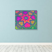 「ハート満載」パネルプリント(Britis)（緑） キャンバスプリント (インサイチュ (ウッドフロア))