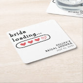 ハート満載！ ブライダルシャワー スクエアペーパーコースター (アングル)