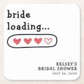 ハート満載！ ブライダルシャワー スクエアペーパーコースター (正面)