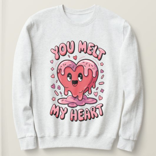 ハート溶解 スウェットシャツ (デザイン正面)