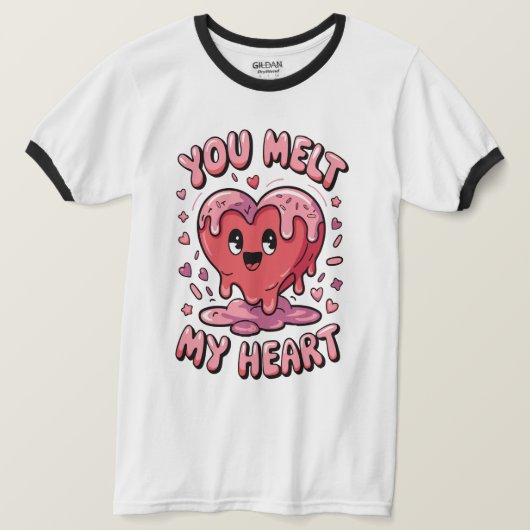 ハート溶解 Tシャツ (デザイン正面)