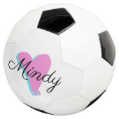 ハート滴下バレンタインデー青ピンク名 サッカーボール (3/4)