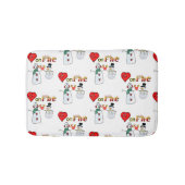 ハート火災雪だるまシャワーマットバスルーム バスマット (正面)