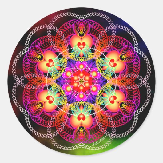 ハート火 ラウンドシール (正面)