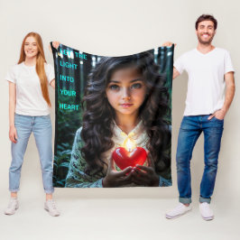 ハート灯 フリースブランケット