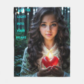 ハート灯 フリースブランケット (正面)