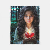 ハート灯 フリースブランケット (正面)