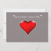 ハート点々のある写真ネイビーグレーの日付を保存 セーブザデート (裏面)