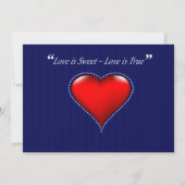 ハート点々のある写真Date yellow navyを保存 セーブザデート (裏面)