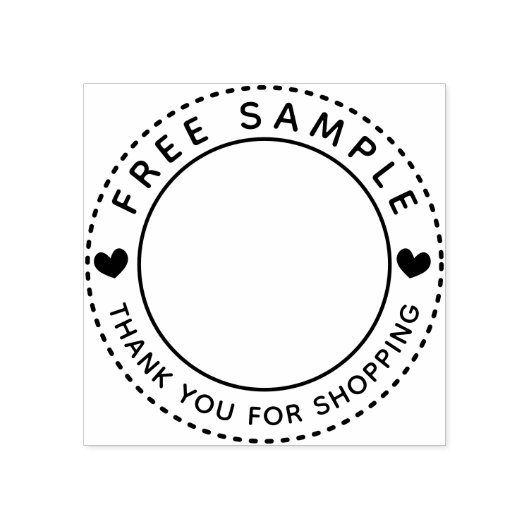 ハート無料サンプルありがとうショッピング ラバースタンプ (インプリント)