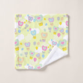 ハート熱気球(緑) バスタオルセット (ウォッシュタオル)