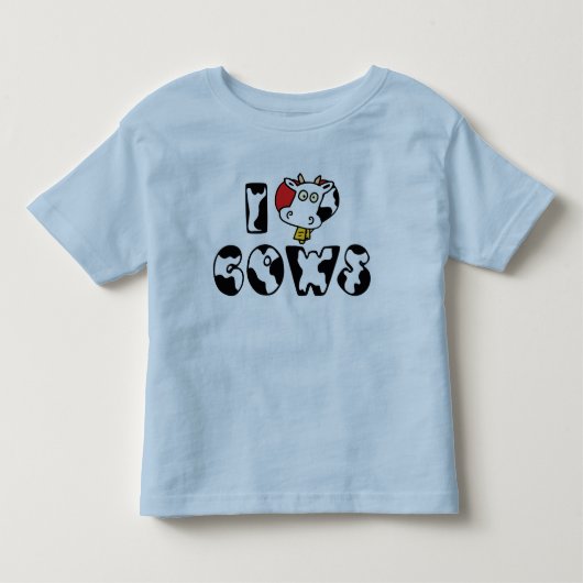ハート牛が好き トドラーTシャツ (正面)