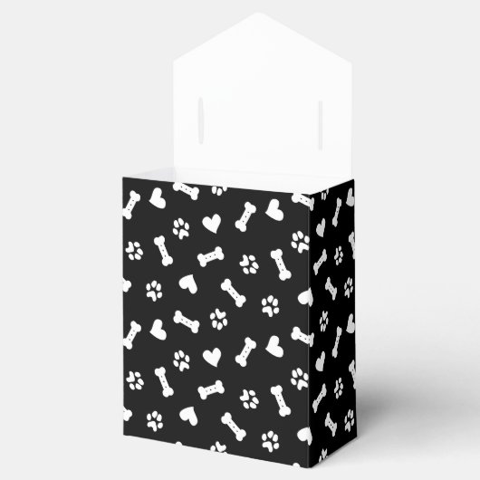 ハート犬の足と骨の黒 フェイバーボックス (オープン)