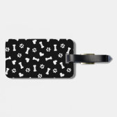ハート犬の足と骨黒トートバッグネックタイBl ラゲッジタグ (裏面横)
