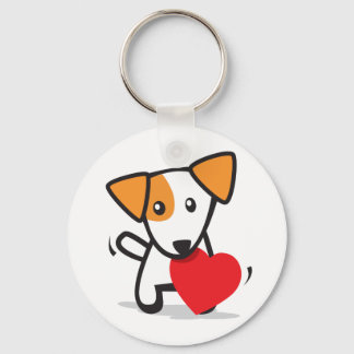 ハート犬 キーホルダー
