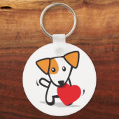 ハート犬 キーホルダー (正面)