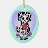 ハート犬 セラミックオーナメント (右)