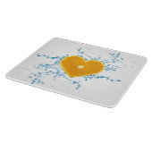 ハート状のオレンジのスライス カッティングボード (角)