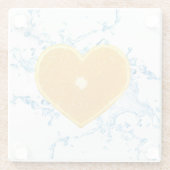 ハート状のオレンジのスライス ガラスコースター (裏面)