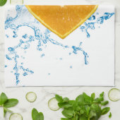 ハート状のオレンジのスライス キッチンタオル (折り畳み)