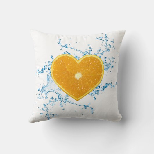 ハート状のオレンジのスライス クッション (裏面)