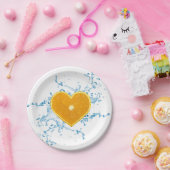 ハート状のオレンジのスライス ペーパープレート (パーティー)