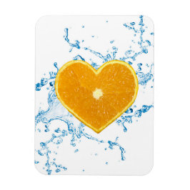 ハート状のオレンジのスライス マグネット