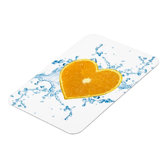 ハート状のオレンジのスライス マグネット (左側)