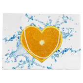 ハート状のオレンジのスライス ラージペーパーバッグ (裏面)