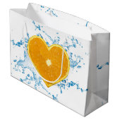 ハート状のオレンジのスライス ラージペーパーバッグ (裏面アングル)