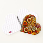 ハート状のハニカムとヒマワリ付き手帳 ノートブック (内部)