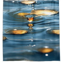 「ハート状の水滴スプラッシュ」 シャワーカーテン