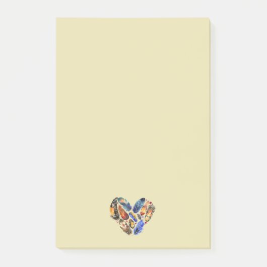 ハート状の水色デザイン ポストイット (正面)