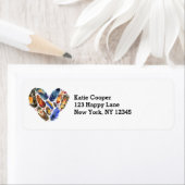 ハート状の水色デザイン ラベル (インサイチュ)