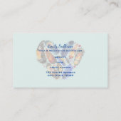 ハート状の水色デザイン 名刺 (裏面)