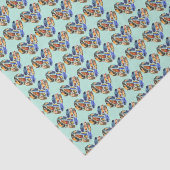 ハート状の水色デザイン 薄葉紙 (詳細)