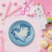 ハート状の水跳ね ペーパープレート (パーティー)