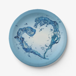 ハート状の水跳ね ペーパープレート