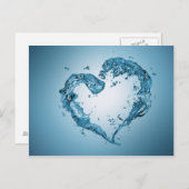 ハート状の水跳ね ポストカード (正面/裏面)