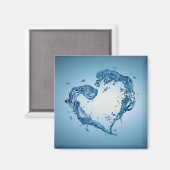 ハート状の水跳ね マグネット (正面/裏面)