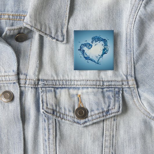 ハート状の水跳ね 缶バッジ (インサイチュ)