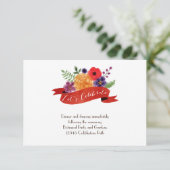 ハート状の花のリース素朴結婚の 招待状 (スタンド正面)