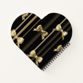 ハート状の黒いベースと黄金のBを持つノート ノートブック (裏面)